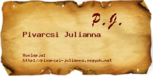 Pivarcsi Julianna névjegykártya